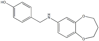 4-[(3,4-dihydro-2H-1,5-benzodioxepin-7-ylamino)methyl]phenol Struktur