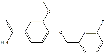 4-[(3-fluorobenzyl)oxy]-3-methoxybenzenecarbothioamide Struktur