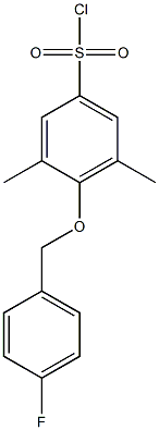 4-[(4-fluorophenyl)methoxy]-3,5-dimethylbenzene-1-sulfonyl chloride Struktur