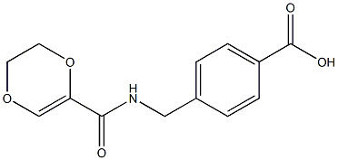 4-[(5,6-dihydro-1,4-dioxin-2-ylformamido)methyl]benzoic acid Struktur