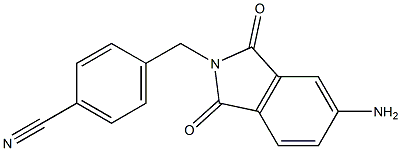 4-[(5-amino-1,3-dioxo-2,3-dihydro-1H-isoindol-2-yl)methyl]benzonitrile Struktur