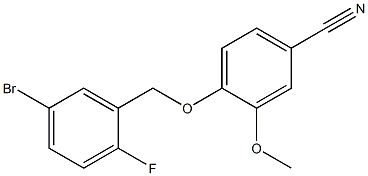 4-[(5-bromo-2-fluorobenzyl)oxy]-3-methoxybenzonitrile Struktur