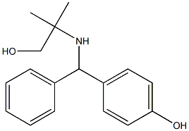 4-{[(1-hydroxy-2-methylpropan-2-yl)amino](phenyl)methyl}phenol Struktur