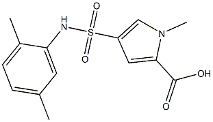 4-{[(2,5-dimethylphenyl)amino]sulfonyl}-1-methyl-1H-pyrrole-2-carboxylic acid Struktur