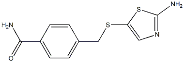 4-{[(2-amino-1,3-thiazol-5-yl)thio]methyl}benzamide Struktur