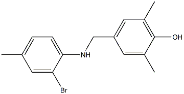 4-{[(2-bromo-4-methylphenyl)amino]methyl}-2,6-dimethylphenol Struktur