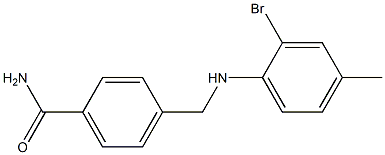 4-{[(2-bromo-4-methylphenyl)amino]methyl}benzamide Struktur