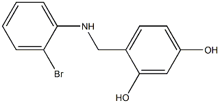 4-{[(2-bromophenyl)amino]methyl}benzene-1,3-diol Struktur