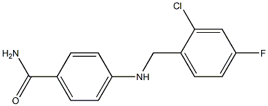 4-{[(2-chloro-4-fluorophenyl)methyl]amino}benzamide Struktur