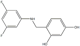 4-{[(3,5-difluorophenyl)amino]methyl}benzene-1,3-diol Struktur