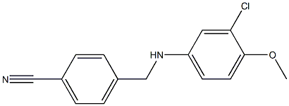 4-{[(3-chloro-4-methoxyphenyl)amino]methyl}benzonitrile Struktur