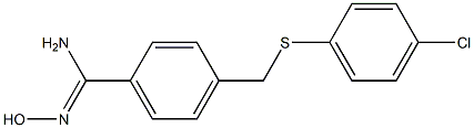 4-{[(4-chlorophenyl)sulfanyl]methyl}-N'-hydroxybenzene-1-carboximidamide Struktur