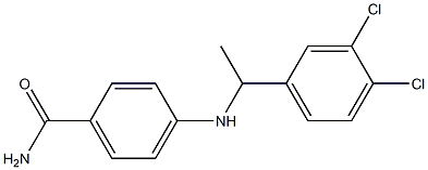 4-{[1-(3,4-dichlorophenyl)ethyl]amino}benzamide Struktur