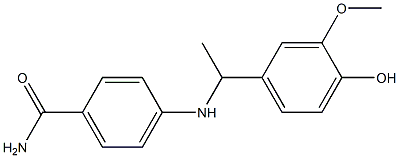 4-{[1-(4-hydroxy-3-methoxyphenyl)ethyl]amino}benzamide Struktur