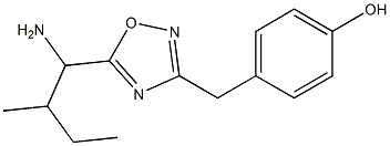 4-{[5-(1-amino-2-methylbutyl)-1,2,4-oxadiazol-3-yl]methyl}phenol Struktur