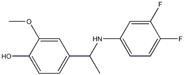 4-{1-[(3,4-difluorophenyl)amino]ethyl}-2-methoxyphenol Struktur