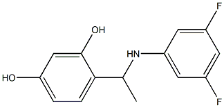 4-{1-[(3,5-difluorophenyl)amino]ethyl}benzene-1,3-diol Struktur