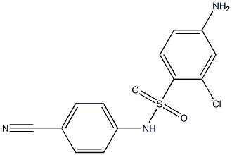 4-amino-2-chloro-N-(4-cyanophenyl)benzene-1-sulfonamide Struktur