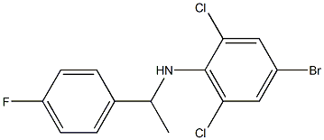 4-bromo-2,6-dichloro-N-[1-(4-fluorophenyl)ethyl]aniline Struktur