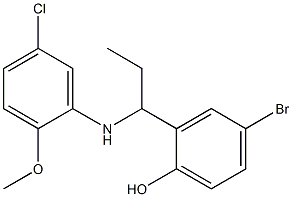 4-bromo-2-{1-[(5-chloro-2-methoxyphenyl)amino]propyl}phenol Struktur