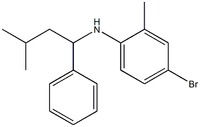 4-bromo-2-methyl-N-(3-methyl-1-phenylbutyl)aniline Struktur