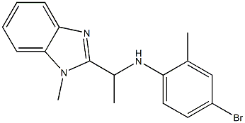 4-bromo-2-methyl-N-[1-(1-methyl-1H-1,3-benzodiazol-2-yl)ethyl]aniline Struktur