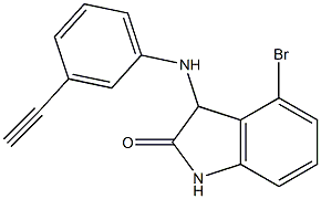 4-bromo-3-[(3-ethynylphenyl)amino]-2,3-dihydro-1H-indol-2-one Struktur