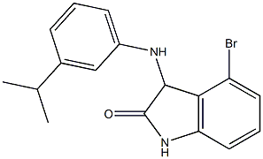 4-bromo-3-{[3-(propan-2-yl)phenyl]amino}-2,3-dihydro-1H-indol-2-one Struktur