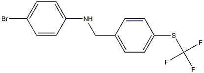 4-bromo-N-({4-[(trifluoromethyl)sulfanyl]phenyl}methyl)aniline Struktur