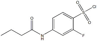 4-butanamido-2-fluorobenzene-1-sulfonyl chloride Struktur