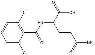 4-carbamoyl-2-[(2,6-dichlorophenyl)formamido]butanoic acid Struktur