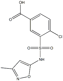 4-chloro-3-[(3-methyl-1,2-oxazol-5-yl)sulfamoyl]benzoic acid Struktur