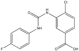 4-chloro-3-{[(4-fluorophenyl)carbamoyl]amino}benzoic acid Struktur