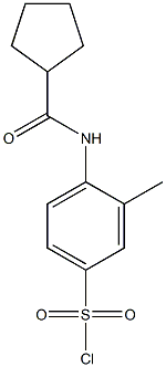 4-cyclopentaneamido-3-methylbenzene-1-sulfonyl chloride Struktur