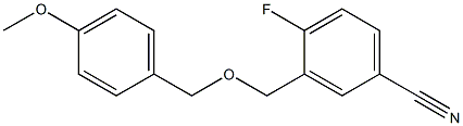 4-fluoro-3-{[(4-methoxyphenyl)methoxy]methyl}benzonitrile Struktur