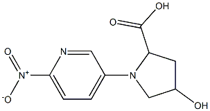 4-hydroxy-1-(6-nitropyridin-3-yl)pyrrolidine-2-carboxylic acid Struktur