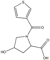 4-hydroxy-1-(thien-3-ylcarbonyl)pyrrolidine-2-carboxylic acid Struktur