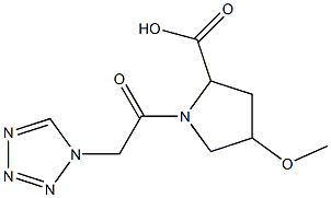 4-methoxy-1-(1H-tetrazol-1-ylacetyl)pyrrolidine-2-carboxylic acid Struktur