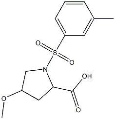 4-methoxy-1-[(3-methylphenyl)sulfonyl]pyrrolidine-2-carboxylic acid Struktur