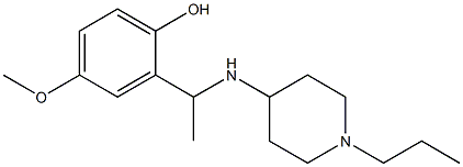 4-methoxy-2-{1-[(1-propylpiperidin-4-yl)amino]ethyl}phenol Struktur