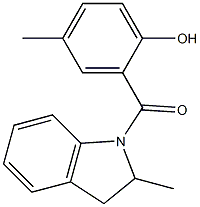 4-methyl-2-[(2-methyl-2,3-dihydro-1H-indol-1-yl)carbonyl]phenol Struktur