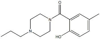 4-methyl-2-[(4-propylpiperazin-1-yl)carbonyl]phenol Struktur