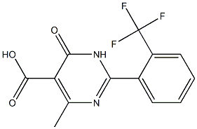 4-methyl-6-oxo-2-[2-(trifluoromethyl)phenyl]-1,6-dihydropyrimidine-5-carboxylic acid Struktur