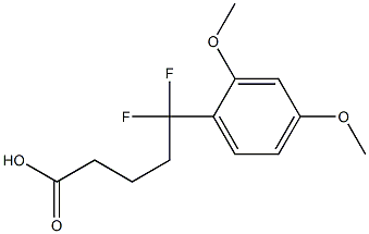 5-(2,4-dimethoxyphenyl)-5,5-difluoropentanoic acid Struktur