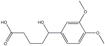 5-(3,4-dimethoxyphenyl)-5-hydroxypentanoic acid Struktur