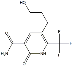 5-(3-hydroxypropyl)-2-oxo-6-(trifluoromethyl)-1,2-dihydropyridine-3-carboxamide Struktur