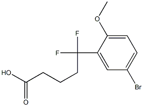 5-(5-bromo-2-methoxyphenyl)-5,5-difluoropentanoic acid Struktur