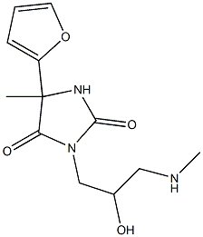 5-(furan-2-yl)-3-[2-hydroxy-3-(methylamino)propyl]-5-methylimidazolidine-2,4-dione Struktur