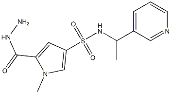 5-(hydrazinocarbonyl)-1-methyl-N-(1-pyridin-3-ylethyl)-1H-pyrrole-3-sulfonamide Struktur