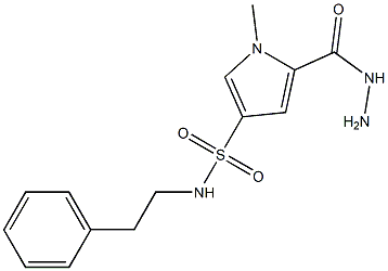 5-(hydrazinocarbonyl)-1-methyl-N-(2-phenylethyl)-1H-pyrrole-3-sulfonamide Struktur